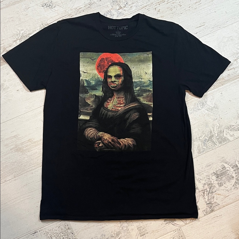Hot Topic Zombie Mona Lisa Tee Shirt Size Large